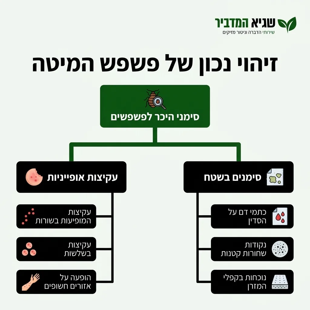 אינפוגרפיקה — זיהוי נכון של פשפש המיטה: סימני היכר לפשפשים