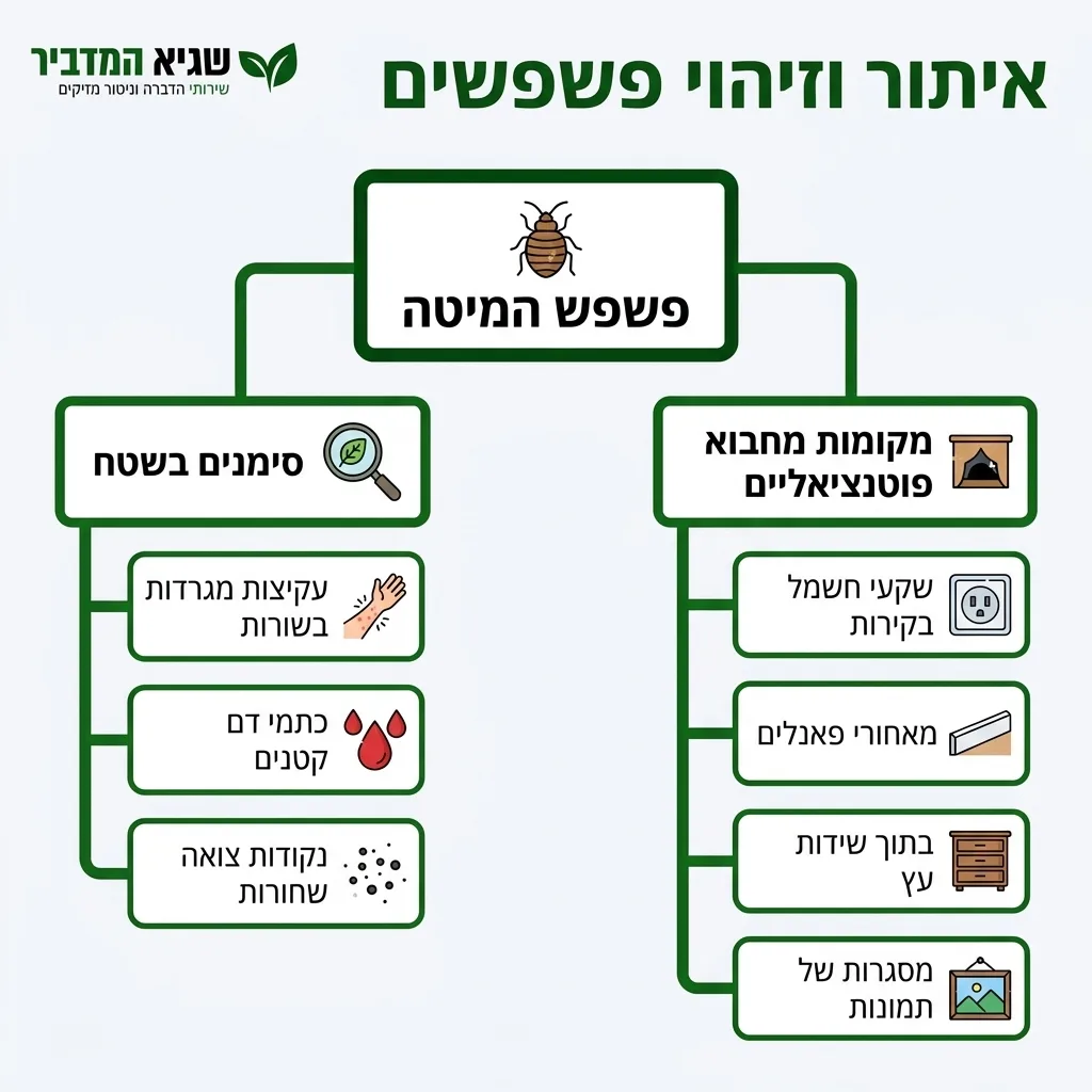 אינפוגרפיקה — איתור וזיהוי פשפשים: פשפש המיטה